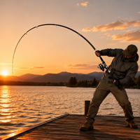 Carbon Fiber Telescopic Fishing Rod and Reel Combo 6 Section Spinning Sea Rod