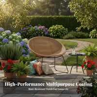 4 Pieces Handwoven Design 4-Piece Woven Sofa and Chair Set Nordic aesthetic Outdoor Furnishing Weather-Resistant Garden Lounge Group Plush pads for Entertainers, Families, Homeowners, Patio, Sunroom, Terrace, rearyard