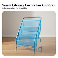 Space-Saving Foldable fabric pocket book display rack Simple Assembly Publication Display Rack Easy Installation periodical Holder long-lasting for young children, household members, Home Decorators, Playroom, Nursery, Preschool, Living Room