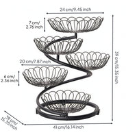 5-Tier Fruit Basket Space-Saving Fruit Basket Stand Vertical for Kitchen Counter
