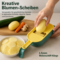 Vegetable slicer stainless steel blades, mandoline vegetable slicer with 5 blades, onion chopper with container, 10.5x29.5cm for salads