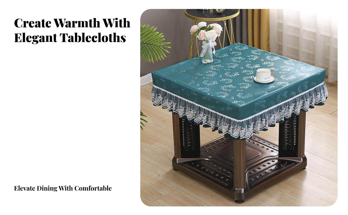 Oil-Proof Heated Table Cover Heat Resistant Waterproof Table Protector Easy Care for Mahjong Players, Families, Game Room, Kitchen, Parties