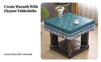 Oil-Proof Heated Table Cover Heat Resistant Waterproof Table Protector Easy Care for Mahjong Players, Families, Game Room, Kitchen, Parties