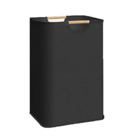 Laundry Hamper with Wooden Handle Space-Saving for Bedroom, Dorm Room, Students