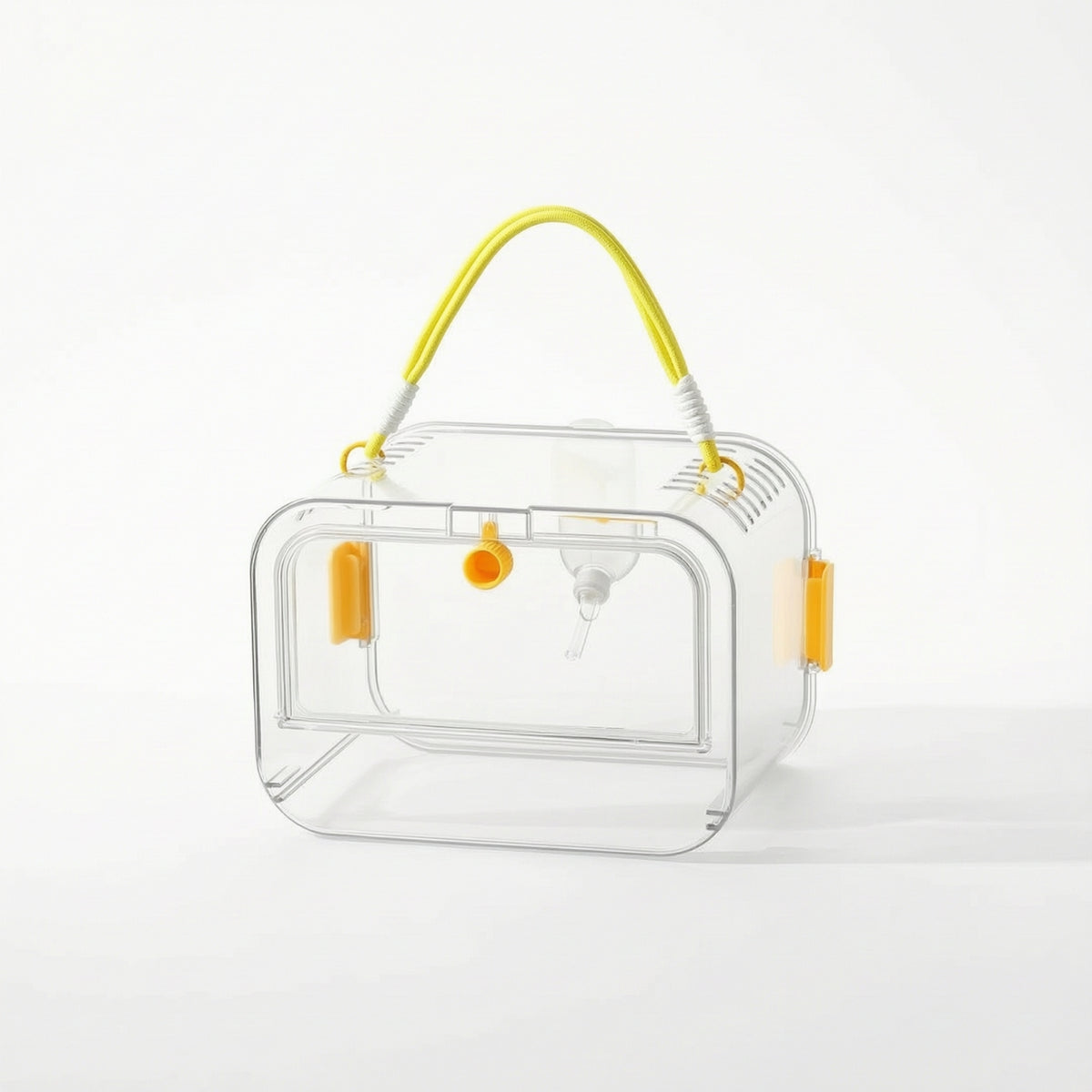 Transparent Hamster Carrier with Water Bottle Compact Portable Hamster Carrier Breathable Carry Case Sturdy for Vet Visits