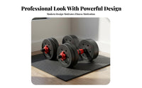 Secure Spinlock Collars Adjustable Dumbbell Set Ergonomic Foam Connector Dumbbell Barbell Combination Non-Slip Grip Convertible Unrestricted Weights Space Saving for Men, Beginners, Home Gym
