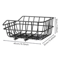 Rear Bike Basket Easy Installation Cycle Cargo Basket Waterproof Cover Included for Students, Commuters, Shopping, Delivery
