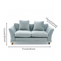 1/12 Scale Dollhouse Sofa Velvet Texture 1:12 Scale Sofa Upholstered Miniature Loveseat for Model Hobbyists, Display Scene