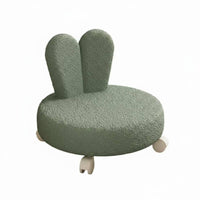 360° Swivel Wheels Bunny Ear Floor Chair Ergonomic Design Low Stool High-Density Foam Cushion children's Furniture Soft Fleece Texture for Toddlers, Adults, Parents, Living Room, Playroom, Bedroom, Entryway