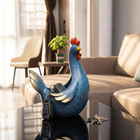 Entryway Catchall Dish Nordic Aesthetic Male Chicken Storage Ornament Housewarming Gift Hen Shaped Trinket Holder for New Homeowners, Living Room