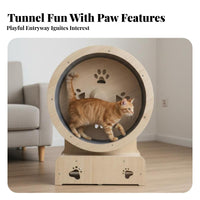 quiet Operation feline sprintning Wheel No Assembly Required Treadmill with Integrated Play framework Promotes Fitness Feline Exercise apparatus Reduces Boredom for Apartment, Indoors, Living Room, Home