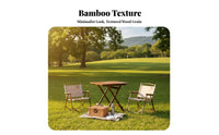 Foldable Square Collapsible Table and Stool Set Space-Saving Portable Furniture Indoor & Outdoor Use No Assembly Required for Families, Apartment Dwellers, Small Areas, Dining Room, Balcony, Family Gatherings
