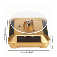 360-Degree Display Turntable with Acrylic Tray Compact Jewelry Rotator Slim Showcase Base Sturdy for Jewelers