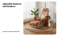 Foldable Design Rattan Rocking Chair Breathable Weave Reclining Rocking Chair Sturdy & Long-Lasting Frame Adjustable Backrest Recliner Deeply Padded Cushions for Seniors, Homeowners, Readers, Rest Ping, Sunroom, Balcony, Backyard
