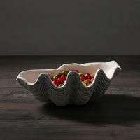 Clam Shell Tray Coastal Clam Shell Bowl Seaside-Themed Resin Tray with Wavy Undulations for Simplicity Lovers