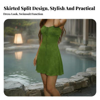 Skirtini Swimsuit Waist-Slimming Two-Piece Swimdress Retro Design High-Waist Skirted Bikini for Adults, Teens, Hot Spring, Resort, Vacation