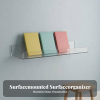 4 Pieces Space-Saving Transparent Floating Shelf Easy Installation Clear Acrylic Rack Sturdy Design Display Ledge Modern Design for Homeowners, Collectors, Nursery, Bedroom, Living Room, Bathroom