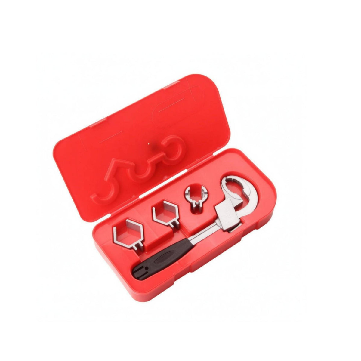 Curved Sink Wrench Serrated Jaw Sink Wrench Repair Tool Interchangeable Heads Aluminum Alloy for Plumbers