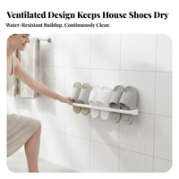 Drillno-Drill Installation Adhesive Slipper Holder Water Draining Bathroom Accessory Strong Adhesion Shoe Organizer Space-Saving for Apartment Dwellers, Homeowners, Families, Restroom, Behind the Door, Entryway, Closet
