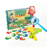 Fly Catching Game Easy to Learn Card Game with Paddles Toy Colorful Fun for Preschoolers, Classroom, Travel