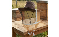 Full-Face Beekeeping Veil Hat Drawstring Closure Wide Brim Beekeeping Hat Braided Band Ventilated Bee Veil Denim-Style for Beekeepers, Apiary