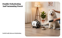 Low Noise High Velocity Pet Dryer Quick Dry Dog Hair Force Dryer Adjustable Heat Setting Heated Grooming Blower Stepless Speed Control for Large Dogs