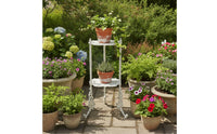 Two-Tier Plant Stand Vintage-Style Metal Botanical Holder Stand Indoor Pot Holder Rack for Patio