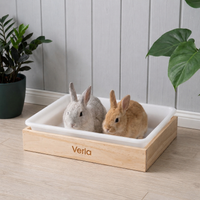 Wooden Timothy Hay Feeder, Grass Feeder, For Small Animals, Rectangular, For Rabbits, Chew Toy, Stress Relief