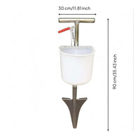 White Plastic Manual Fertilizer Applicator Stainless Steel Soil Fertilizer Tool Tapered Tip