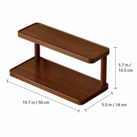 Walnut Wood Desk Shelf, Minimalist Monitor Stand for Home Office, Reinforced Desktop Organizer Tabletop Shelf