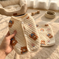 Dog Vest and Cat Vest Pet Outfit Dog Sweater, Quilted Warm Unisex Casual Style Small Dog Clothes with Buttons for Puppy and Kitten