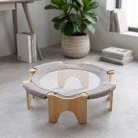 Cat Hammock with Wooden Frame Elevated Cat Hammock Easy to Hygienic Pet Resting Area for Cats, Floor