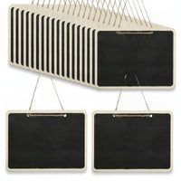 20 Pieces Rectangular Hanging Chalkboard Boxwood Hanging Chalkboard Sign Black Writing Surface Rectangular Blackboard Tag for Note Display