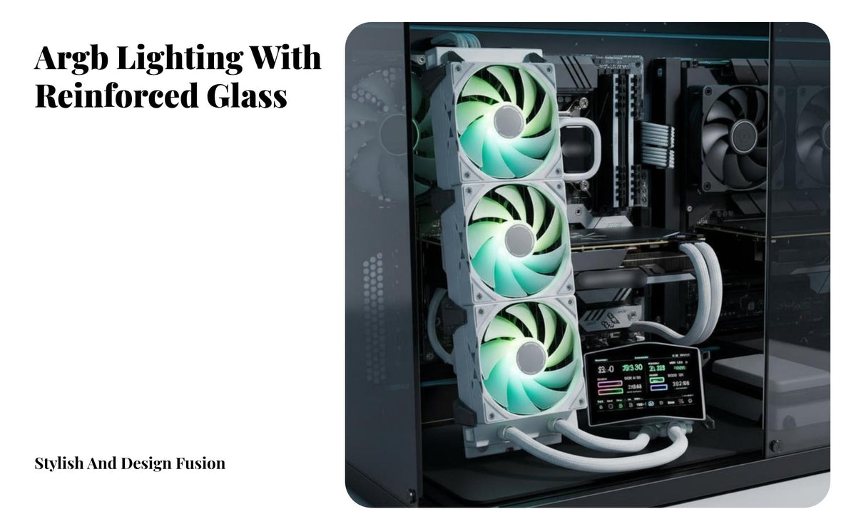 2K Resolution AIO Cooler with Curved Display Naked-Eye 3D Effect AIO Liquid Cooler with Screen Efficient Heat Dissipation for Gaming Setup