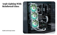 2K Resolution AIO Cooler with Curved Display Naked-Eye 3D Effect AIO Liquid Cooler with Screen Efficient Heat Dissipation for Gaming Setup