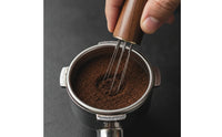 Spiral-Style Espresso Distribution Tool Stainless Steel WDT Tool Wooden Coffee Stirrer with Professional for Baristas