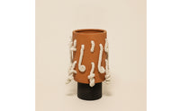 Vase with Rope Home Decor Cylindrical Vase Matte Flower Arrangement Container for Entryway