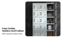 Multiple-Door Tableware Cabinet Rust Resistant Employee Meal Tray Cabinet Rust-Resistant Cafeteria Food Storage Locker for Gym Members, Hospital