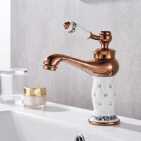 Bathroom Basin Faucet Ornate Single-Hole Faucet with Lever Handle Classic for Vanity