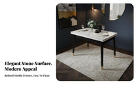 Sintered Stone surface Folding Dining Table with Storage Extendable Design Space-Saving Solution Modern Minimalist design transformable Furniture Multi-Functional for Apartment Dwellers, Small Families, Remote Workers, Living Room, Kitchen, Home Office