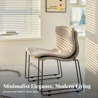 Nordic Design Upholstered Sled Base Chair Stackable Design Household Furniture Minimalist Look Ergonomic Backrest for Homeowners, Interior Decorators, Renters, Dining Room, Kitchen, Home Office, Bedroom