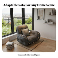 Fully Reclinable Adjustable Padded Floor Chair Space-Saving Design Adjustable Padded Recliner 5-Position Adjustment Single Sofa with Armrests for Apartment Dwellers, Students, Bedroom, Bay Window, Dorm Room, Home Not on Ice