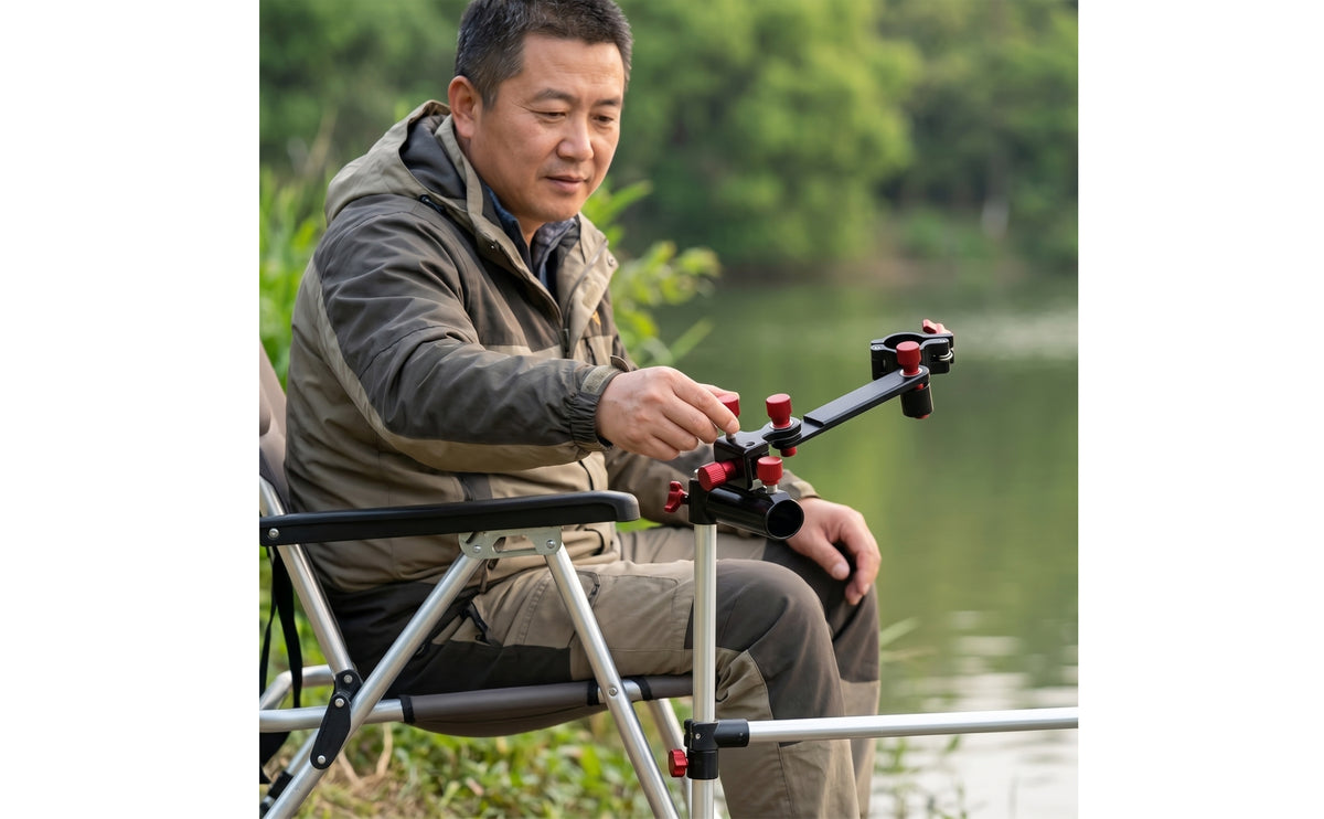 Adjustable Fishing Rod Holder with Clamp Base Metal Rod Holder with Clamp Base Compact Hardware Vertical for Anglers