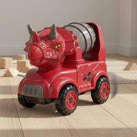 4 Pieces No Batteries Required Dinosaur Engineering Vehicle Toys Movable Parts Dinosaur Construction Vehicle Rounded Rounded Edges Friction Powered Construction Cars Sturdy for Children, Preschoolers, Toddlers, Outdoor Play, Sandbox