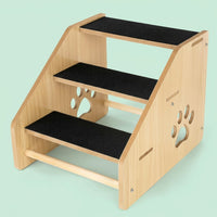 Dog Steps for Small with Three Tier Wooden Design, Pet for Bed and Sofa with Sloped Climb Angle, Pet for Home Furniture