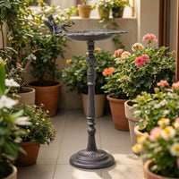 Pedestal Bird Feeder Outdoor Cast Avian Feeder Decorative Garden Ornament for Gardeners, Backyard, Patio, Courtyard