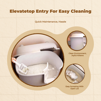 Large Cat Litter Box High Sides Semi-Enclosed Easy to Clean