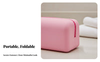 Silic Single Makeup Bag Waterproof Silic Single Cosmetic Pouch Simple to Clean Portable Toiletry Case for Women, Adults, Daily Use, Washroom
