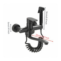 Two Hole Kitchen Tap with Side Spray Curved Wall Mounted Kitchen Sink Tap Flexible for Laundry Room