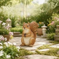 Resin Squirrel Figurine with Pinecone Woodland Squirrel Figurine with Cone Cone Carved Decor Outdoor for Gardeners, Garden, Patio, Balcony, Flower Room